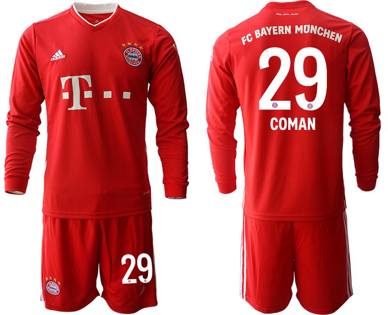 Men 2020-2021 club Bayern Munich home long sleeves #29 red Soccer Jerseys->bayern munich jersey->Soccer Club Jersey